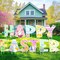 Easter Yard Signs, Happy Easter Bunny Egg Lawn Decorations with Stakes, Waterproof Outdoor Easter Party Decor, Foldable Spring Easter Garden Signs for Yard, Church, and Family Celebrations